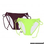 Reteron Women's Fashion Tie Side String Bikini Bottoms 2 Pack Limepunch Wildeggplant B07P32KNGN